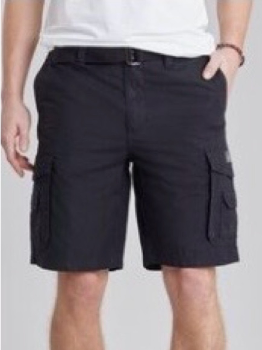 UNIONBAY Men's Black Cargo Shorts with Belt